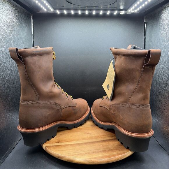 Red Wing 620 9” Mens Size 13 2E Logger Boots Waterproof Brown Soft Toe Work main image 8